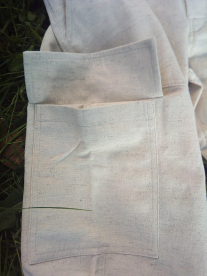 Handmade hemp long shorts, Knee-breeches for men, Casual clothing and natural product, hemp breeches