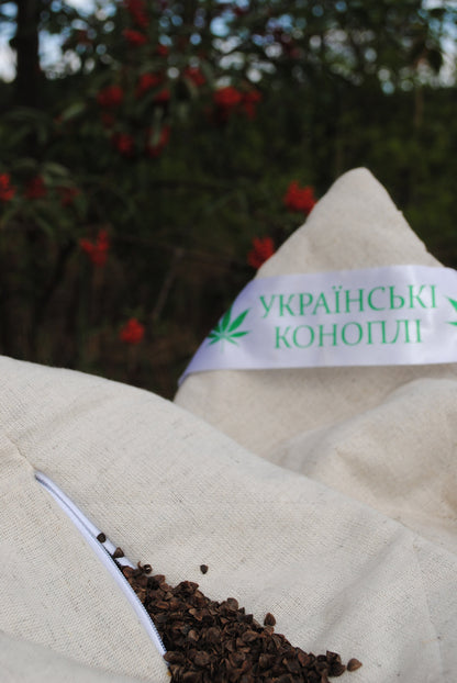 Hemp pillow with buckwheat husk, Strong massage cushion