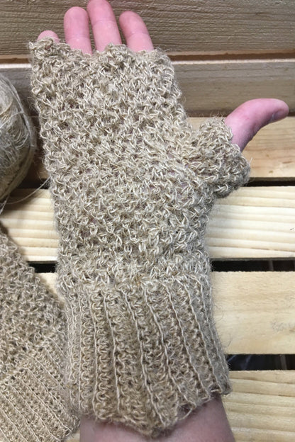 Hemp mittens, knitted mittens unisex