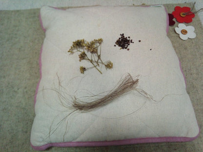 Hemp aromatherapy pillow with dried yarrow, chamomile and buckwheat husk, Orthopedic pillow