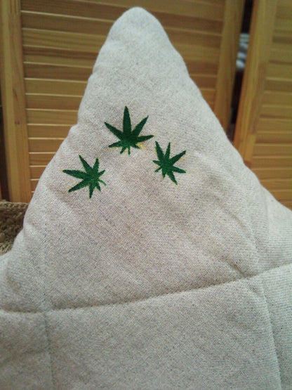 Hemp pillow with lavender, mint, melissa and buckwheat husks pillow insert, Organic aroma therapy cushion