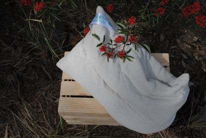 Hemp aromatherapy pillow with dried yarrow, chamomile and buckwheat husk, Orthopedic pillow