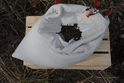 Hemp aromatherapy pillow with dried yarrow, chamomile and buckwheat husk, Orthopedic pillow