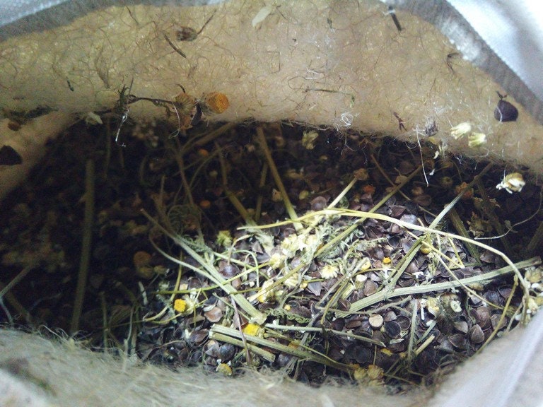 Hemp aromatherapy pillow with dried yarrow, chamomile and buckwheat husk, Orthopedic pillow