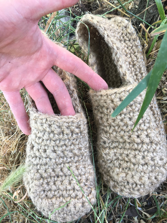 100% Hemp Slippers - Hemp socks - knitted slippers/Natural non-dyed hemp/Organic socks