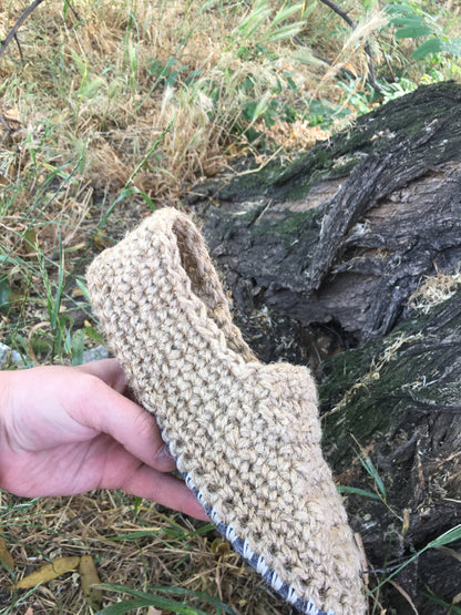 100% Hemp Slippers - Hemp socks - knitted slippers/Natural non-dyed hemp/Organic socks