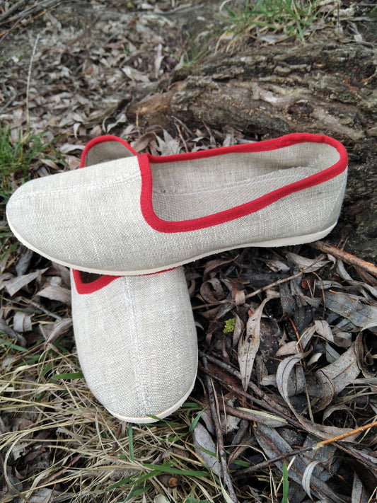 Natural hemp slippers with hemp insole for women, Organic cannabis shoes, Handmade in Ukraine