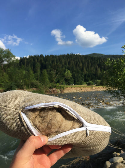 Hemp travel pillow, Hemp neck pillow with hemp filler, Car pillow