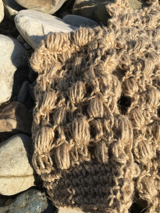 Hemp crochet washcloths, Hemp back scrubber and bath mitten, Set