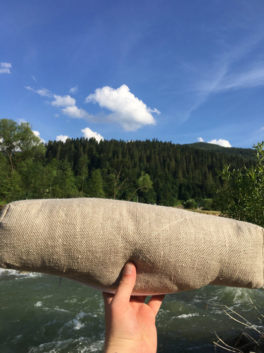HEMP Buckwheat bolster pillow Neck roll Knee cushion Yoga pillow Neck support pillow Sleep pillow Best pillow linen