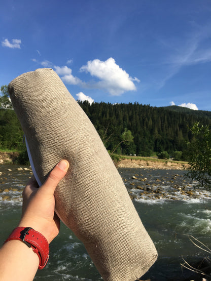 HEMP Buckwheat bolster pillow Neck roll Knee cushion Yoga pillow Neck support pillow Sleep pillow Best pillow linen