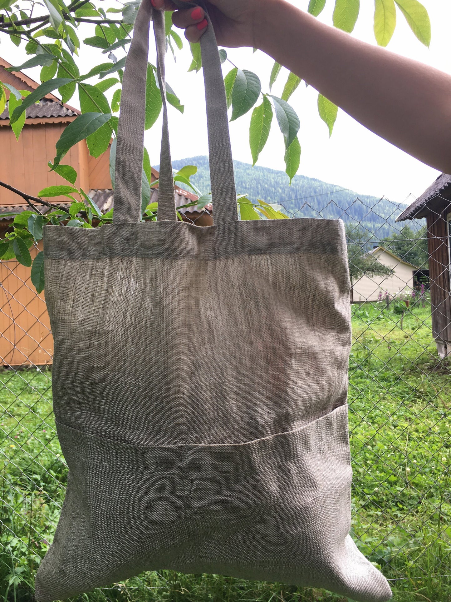 Organic hemp bag - messenger bag, Tote bag