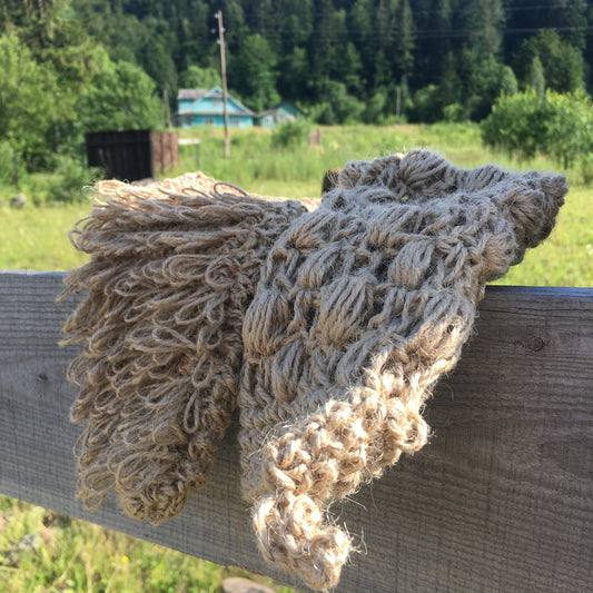 Set of two hemp yarn crochet bath mitt, Body mitt, Organic Hemp Washcloth, Massage mitten and Scrubber