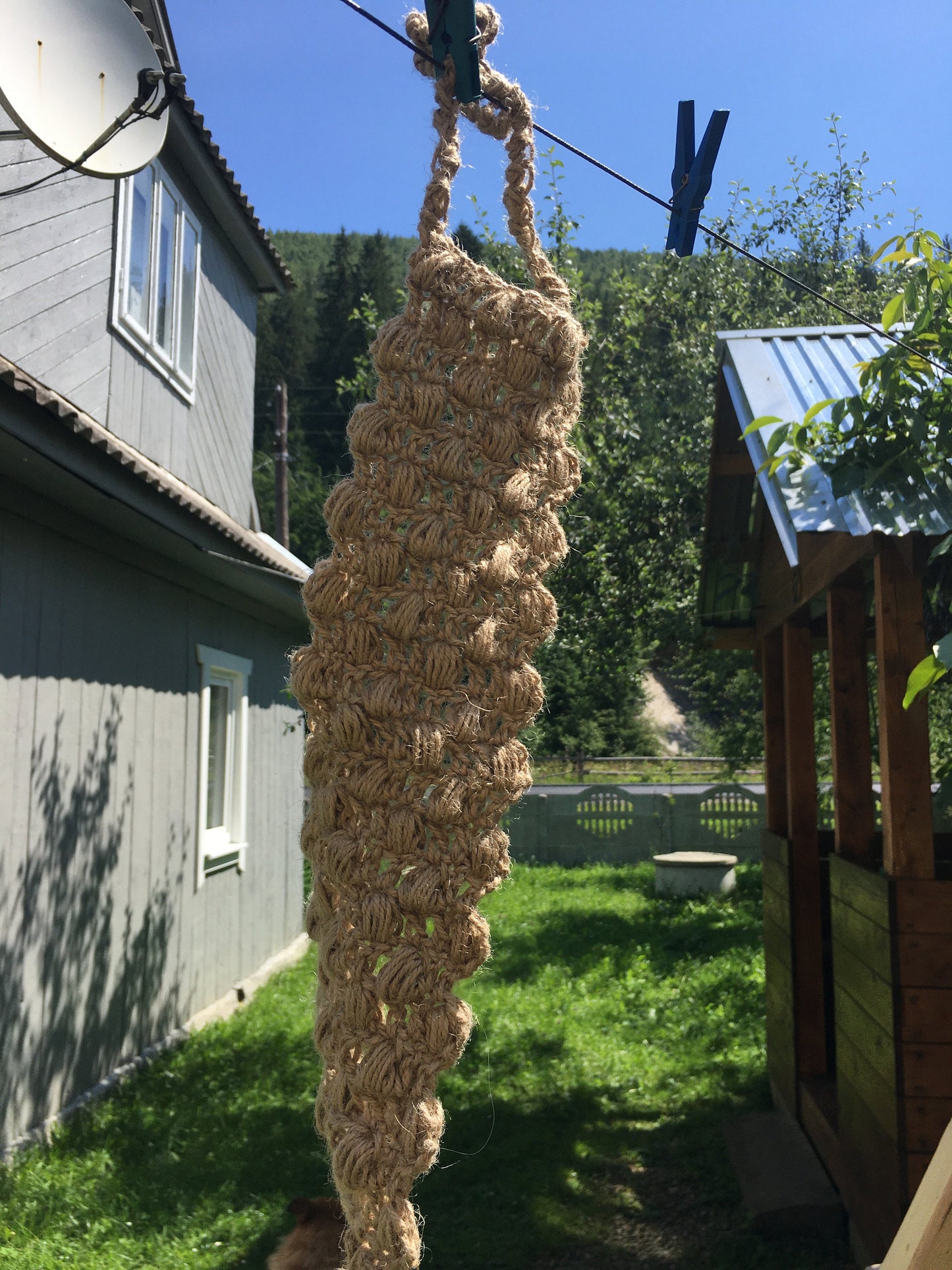 Hemp back scrubber, washcloth made of hemp thread