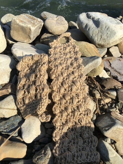 Hemp crochet washcloths, Hemp back scrubber and bath mitten