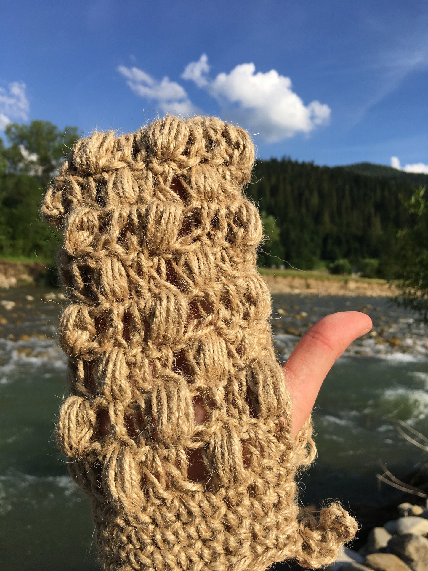 Hemp mitten washcloth