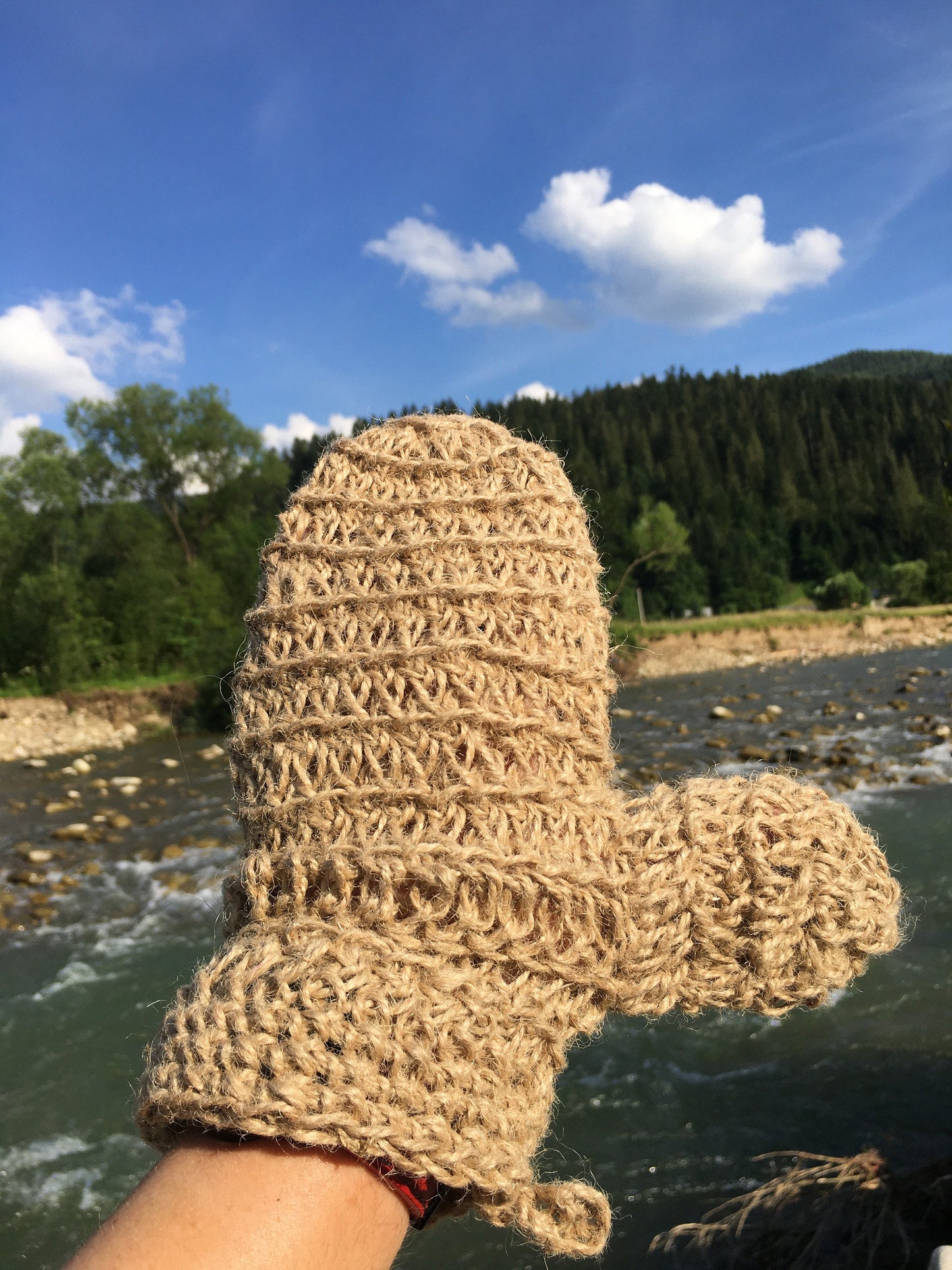 Hemp organic bath sponge, Exfoliating massage circulation and skin care sponge glove