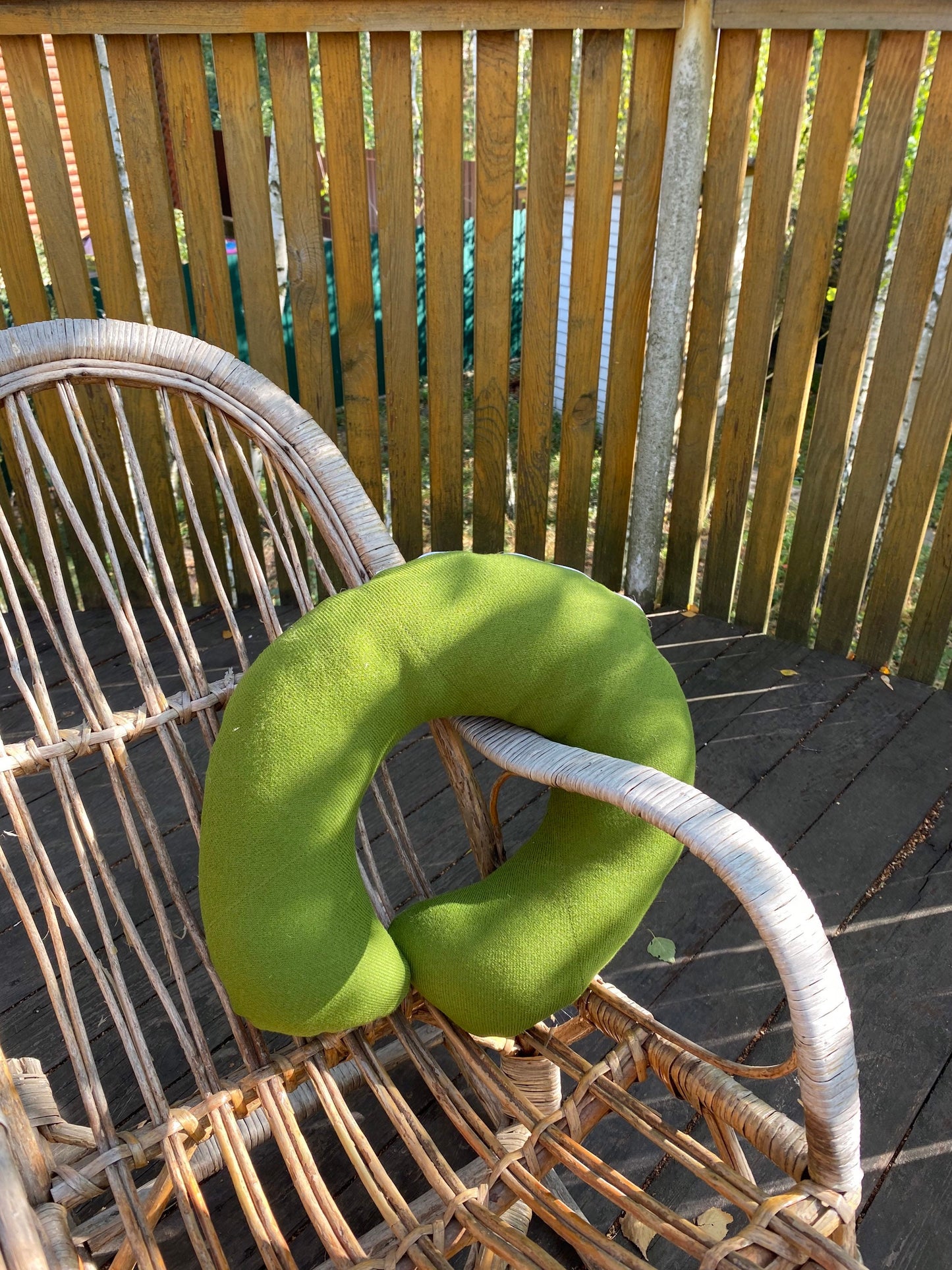 Green travel hemp pillow with hemp filler, Organic car pillow