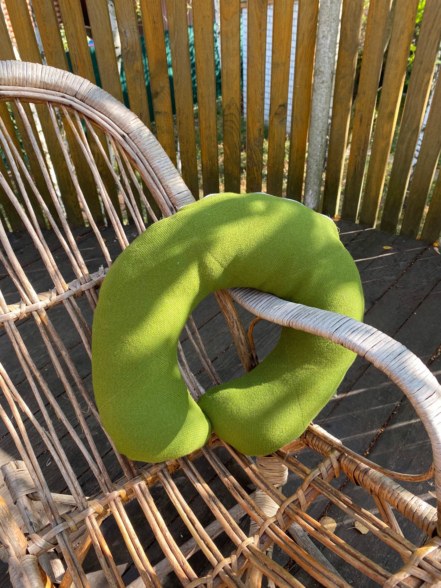 Green travel hemp pillow with hemp filler, Organic car pillow