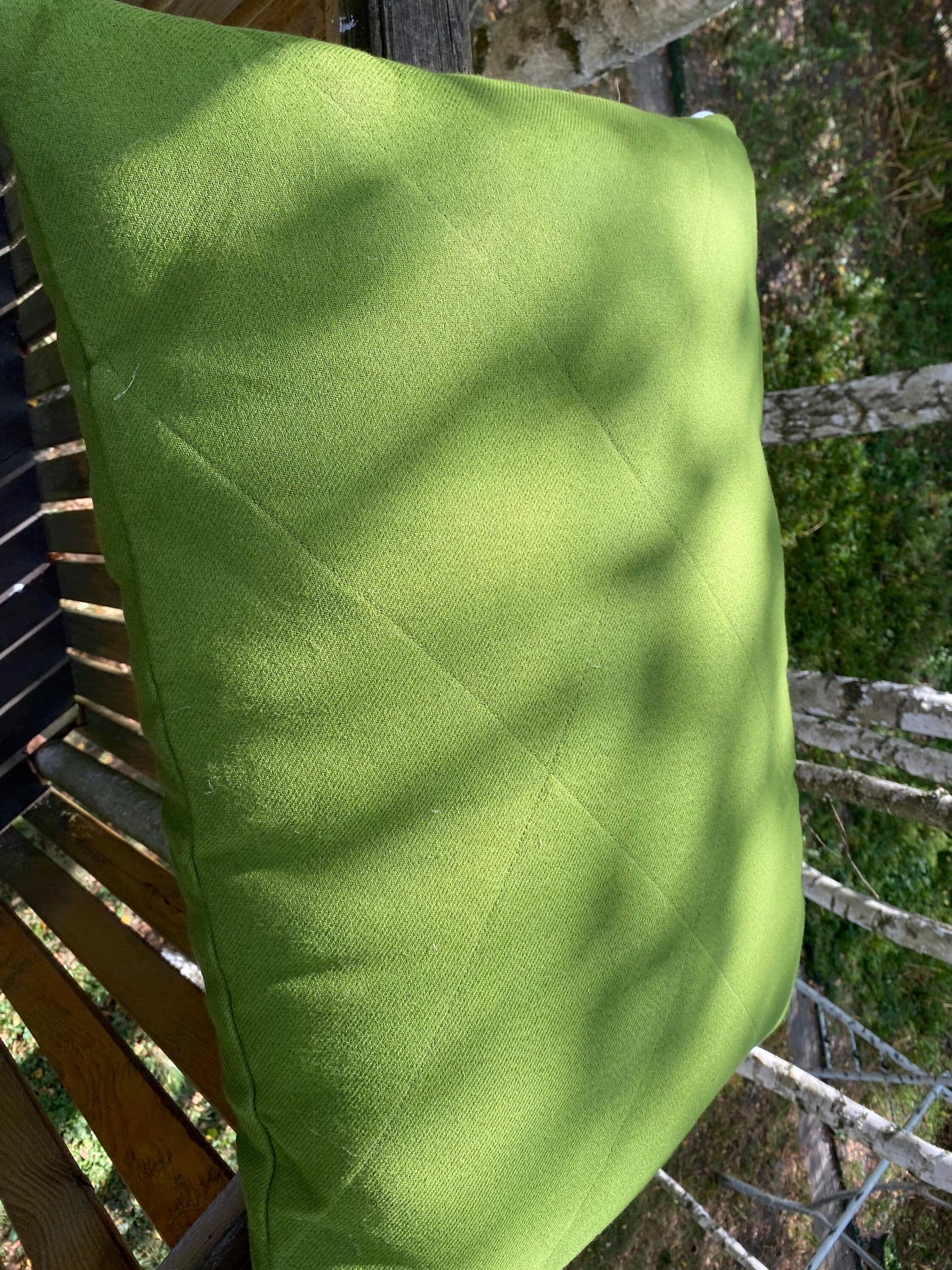 Green hemp pillow with hemp insert, weed natural cloth and filler