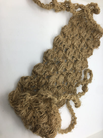 Organic Hemp back scrubber, Crochet washcloth for bath, Sponge for anti cellulite massage