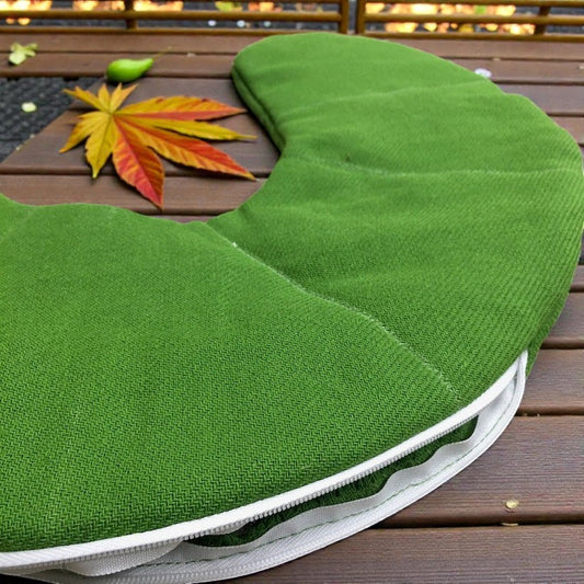 Refillable U-Shaped Neck Pillow Cover (Unfilled) – Green Hemp 180gsm, Zipper