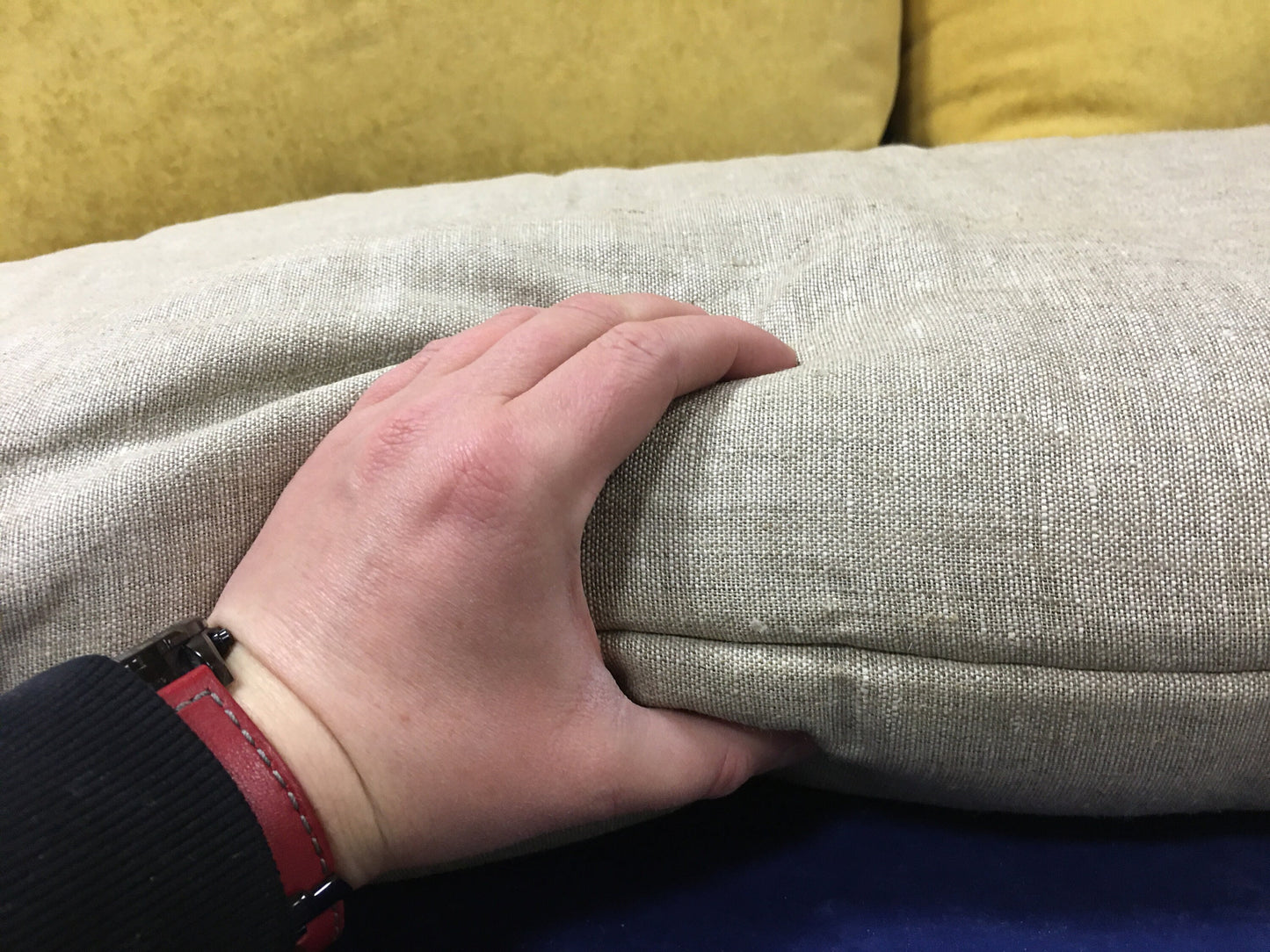 Hemp pillow insert filled buckwheat hulls