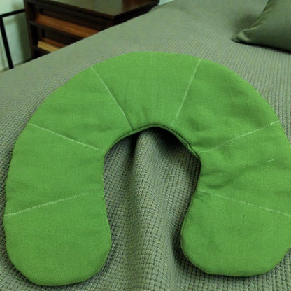 Refillable U-Shaped Neck Pillow Cover (Unfilled) – Green Hemp 180gsm, Zipper