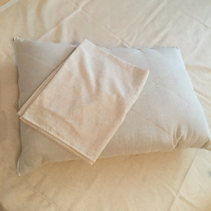 Set of hemp pillow with hemp filler and hemp pillowcase