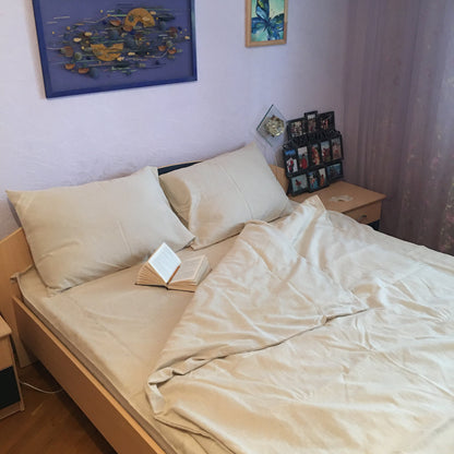 Hemp bedding set 3 pieces, 1 duvet cover and 2 pillowcases, Natural and antibacterial bedding