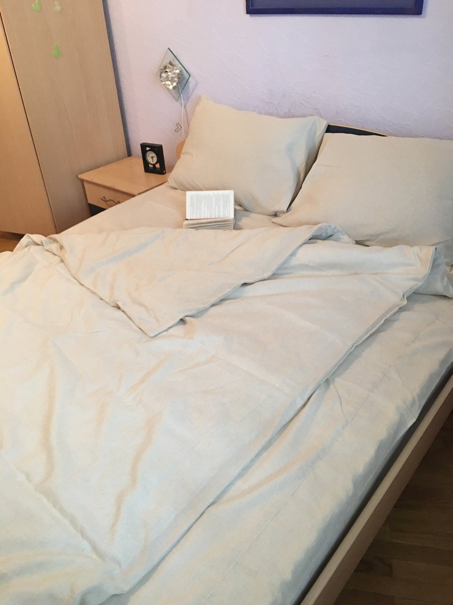 Hemp fabric bedding set 4 pieces, Duvet Cover+Flat Sheet+ 2 Pillowcase, bedding set queen