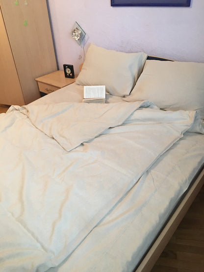 Hemp fabric bedding set 4 pieces, Duvet Cover+Flat Sheet+ 2 Pillowcase, bedding set queen