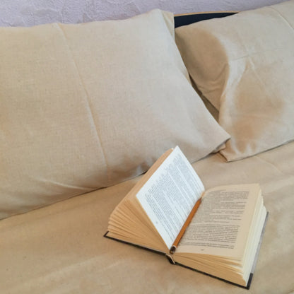 Hemp bedding set 3 pieces, 1 duvet cover and 2 pillowcases, Natural and antibacterial bedding