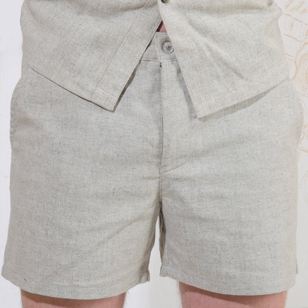Handmade hemp shorts, Mens clothing of weed cloth