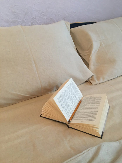 Set of hemp pillow with hemp filler and hemp pillowcase