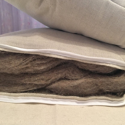 Set of hemp pillow with hemp filler and hemp pillowcase