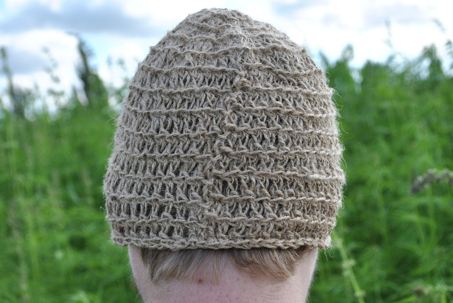 Crochet hemp hat, Unisex knitted hat made of hemp yarn, Cannabis thread handmade crochet