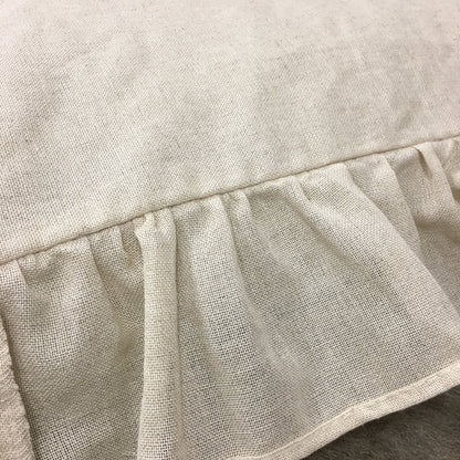 Ruffled hemp bedding set 3 pieces, 1 duvet cover and 2 pillowcases, Natural and antibacterial bedding for you