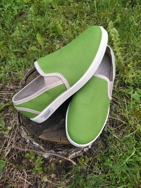 Hemp green sneakers for women, Organic hemp shoes for women