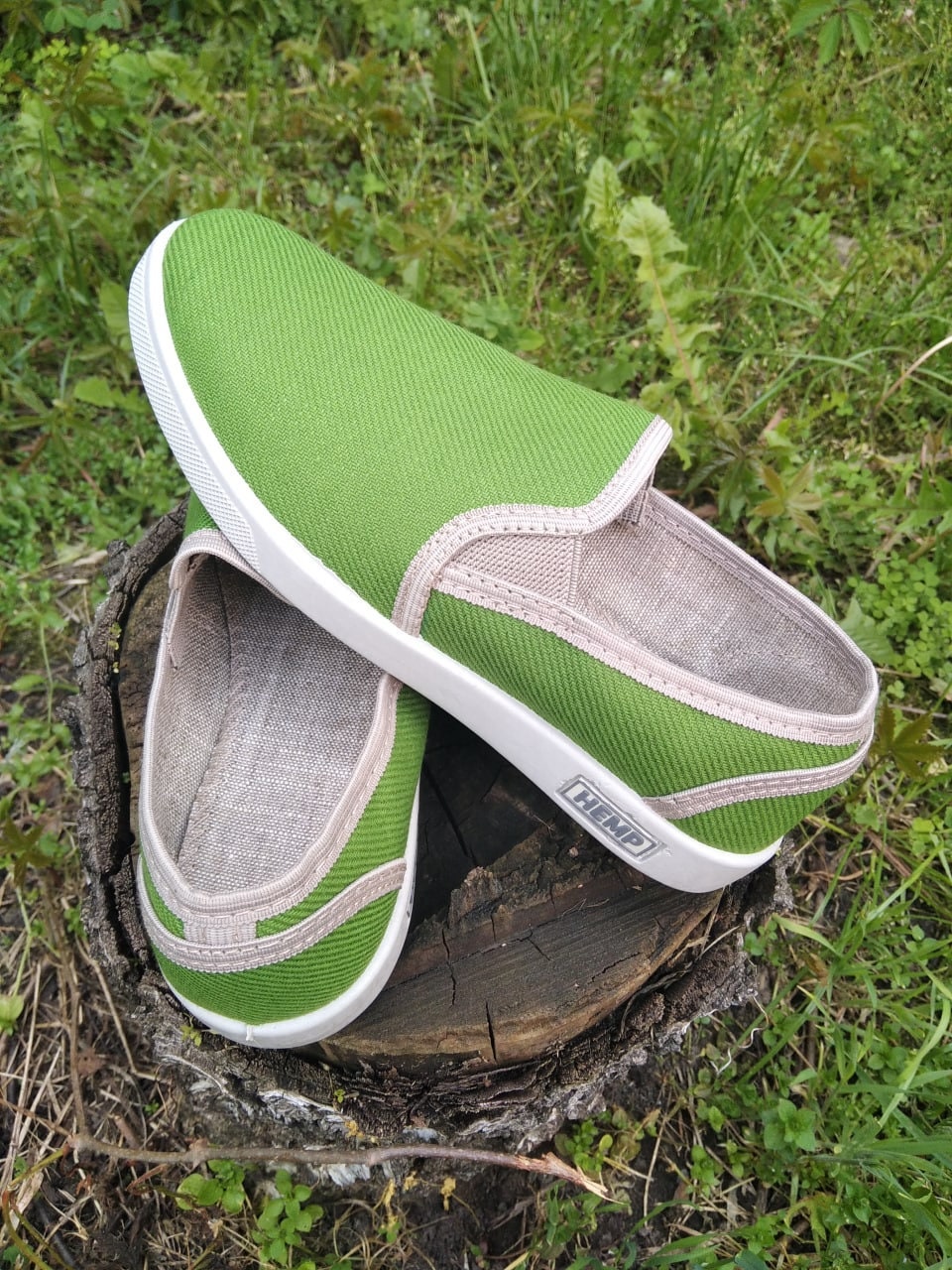 Hemp green sneakers for women, Organic hemp shoes for women