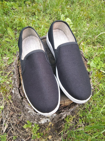Black hemp shoes for women