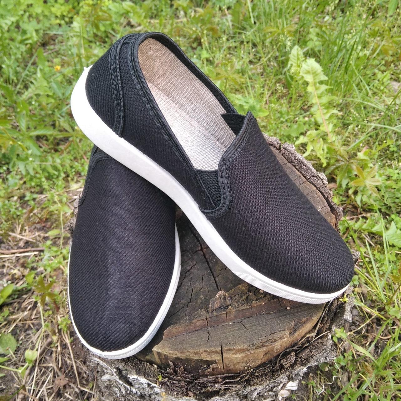 Black hemp shoes for women