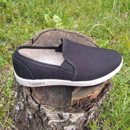 Black hemp shoes for women