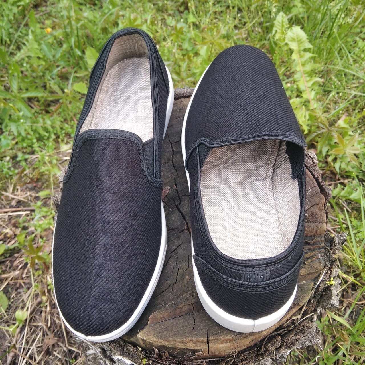 Black hemp shoes for women