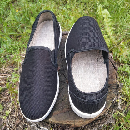Black hemp shoes for women