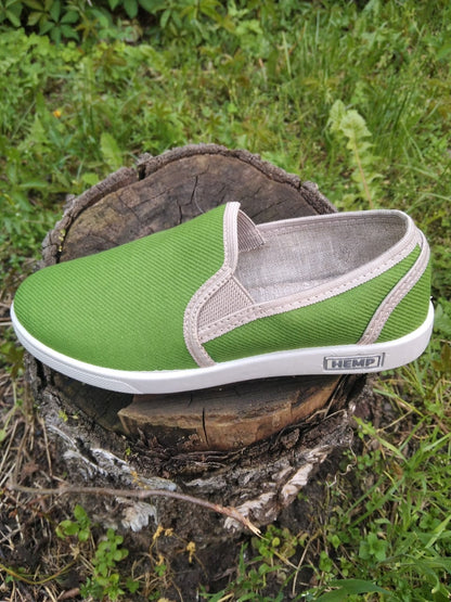 Hemp green sneakers for women, Organic hemp shoes for women