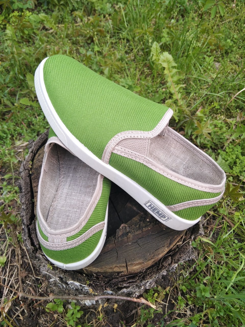 Hemp green sneakers for women, Organic hemp shoes for women