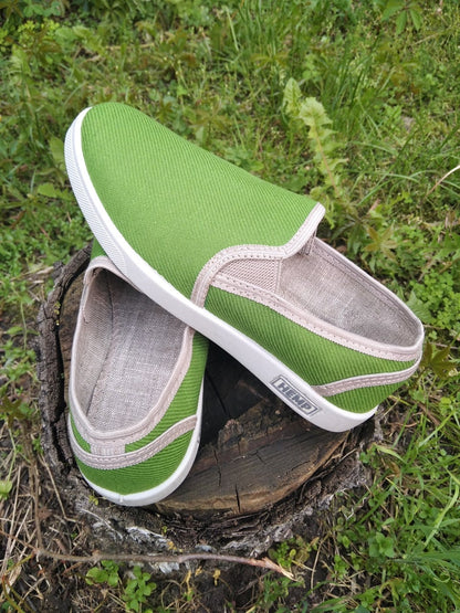 Hemp green sneakers for women, Organic hemp shoes for women