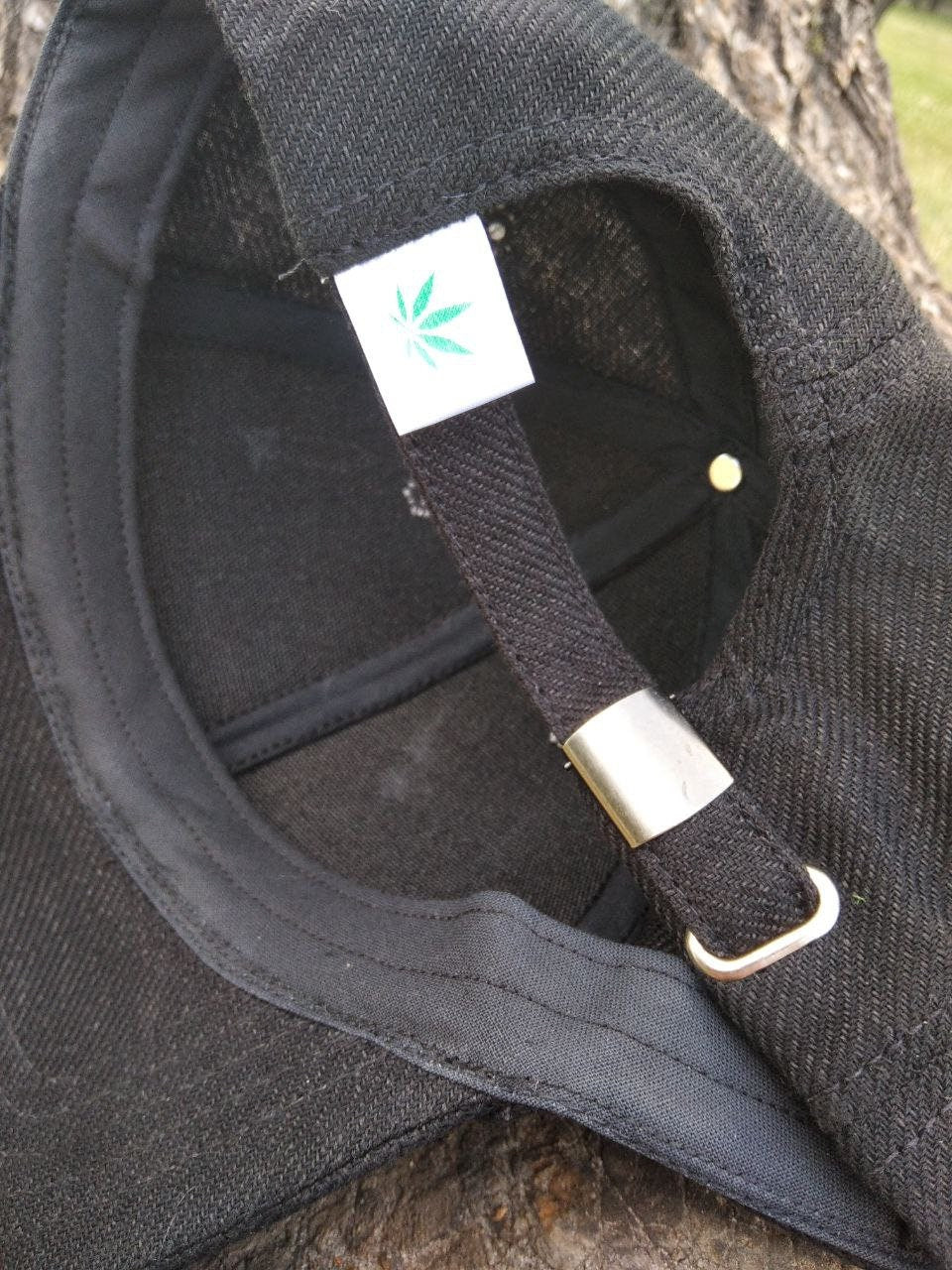 Hemp cap made of natural clothing, Marijuana baseball hat for men and women, Black cap