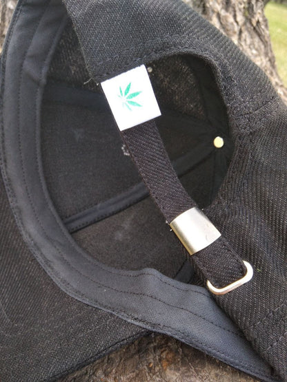 Hemp cap made of natural clothing, Marijuana baseball hat for men and women, Black cap